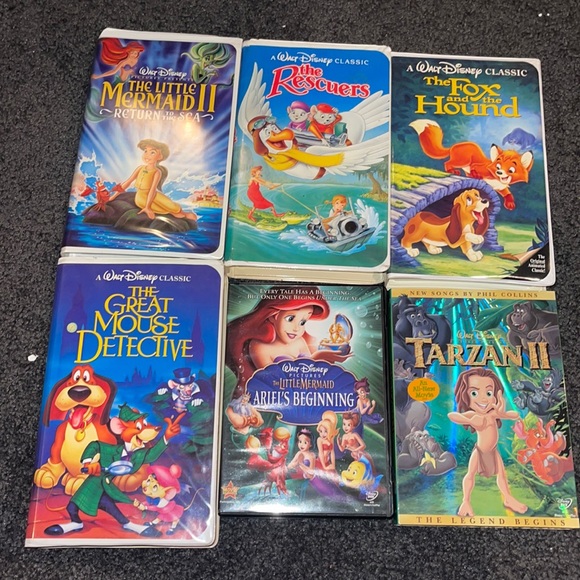 Disney Media Disney Movies Vhs And Dvd Lot Of 6 With 36 Black